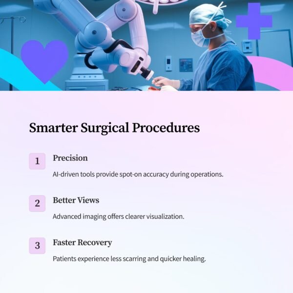 minimally invasive robotic surgery in progress, surgeon controlling AI-assisted equipment, clean medical environment